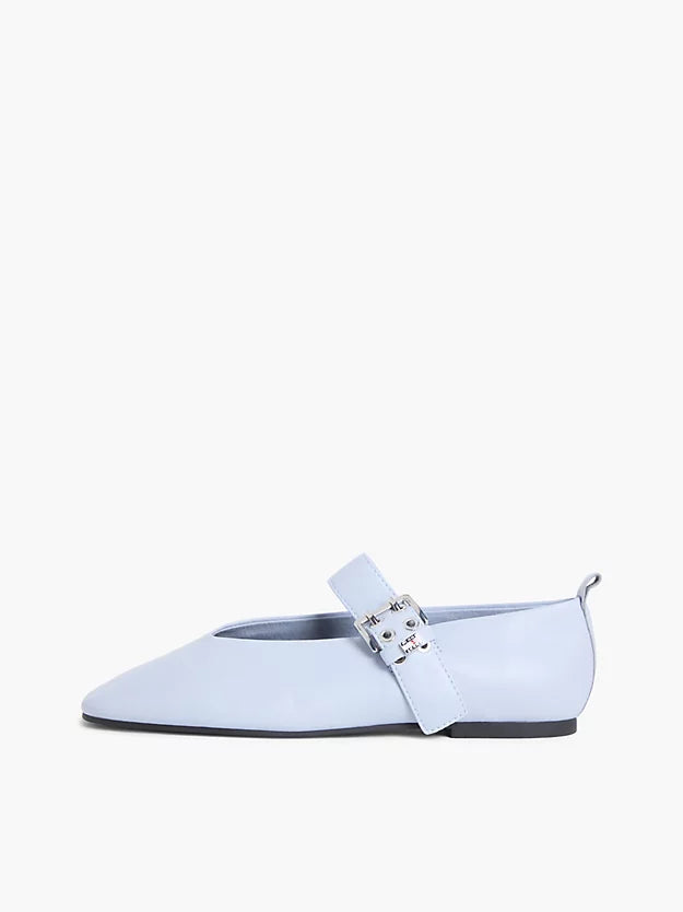 Leather Buckle Ballerinas