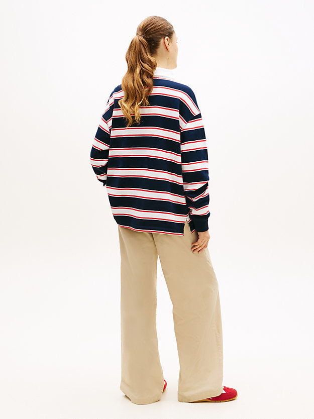 Stripe Relaxed Terry Rugby Shirt