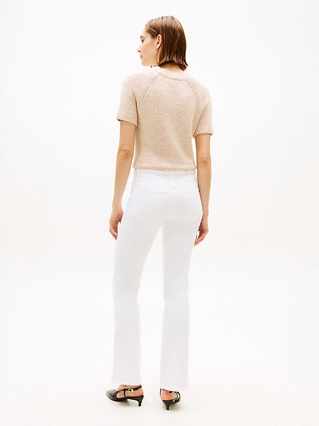 Mid Rise Bootcut White Jeans