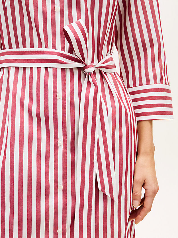 Belted Relaxed Midi Shirt Dress