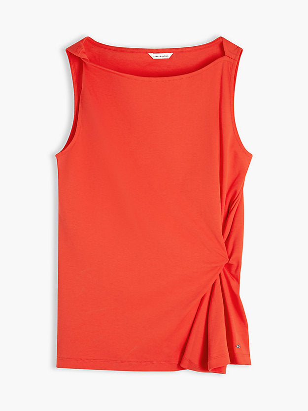 Twist Boat Neck Sleeveless Top