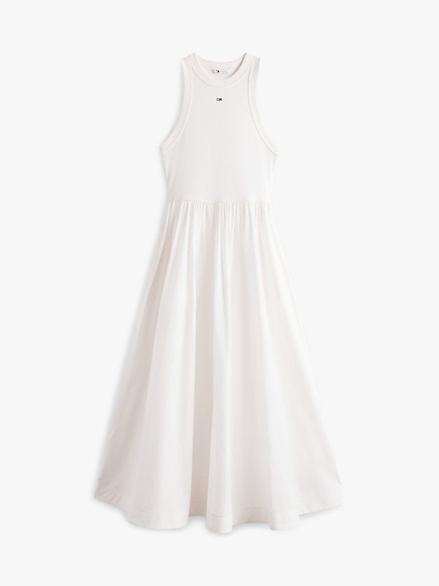 Slim Sleeveless Poplin Maxi Dress