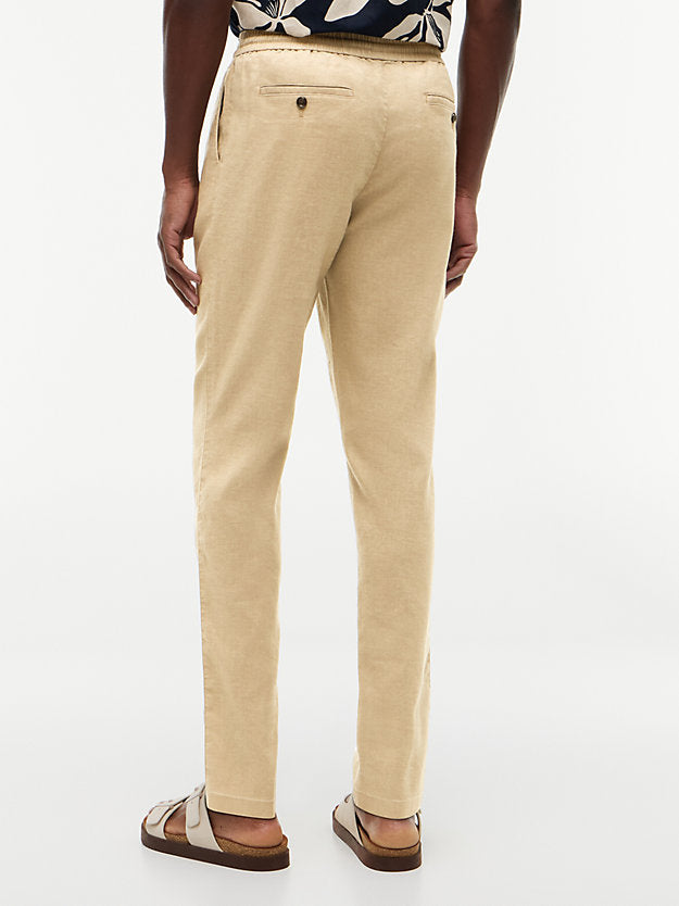Harlem Tapered Leg Linen Blend Chinos