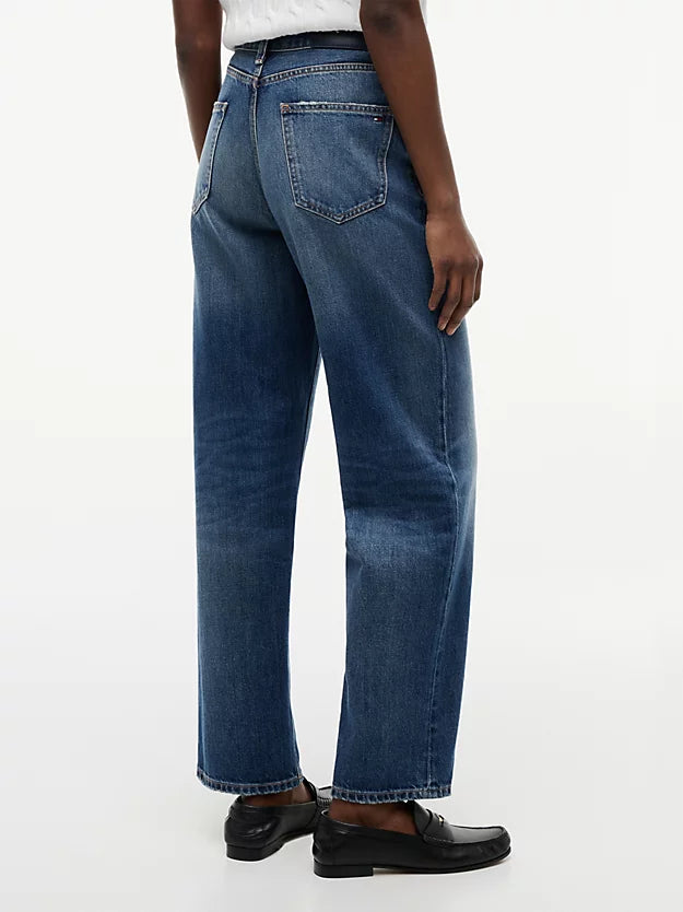 Flag Horsebit Regular Tapered Ankle Jeans