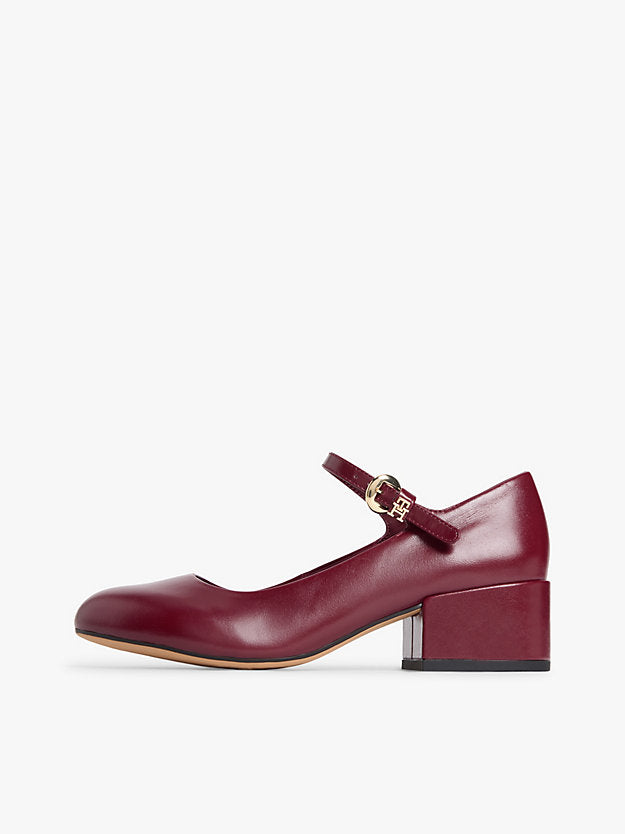 Leather Mary Jane Block Heels