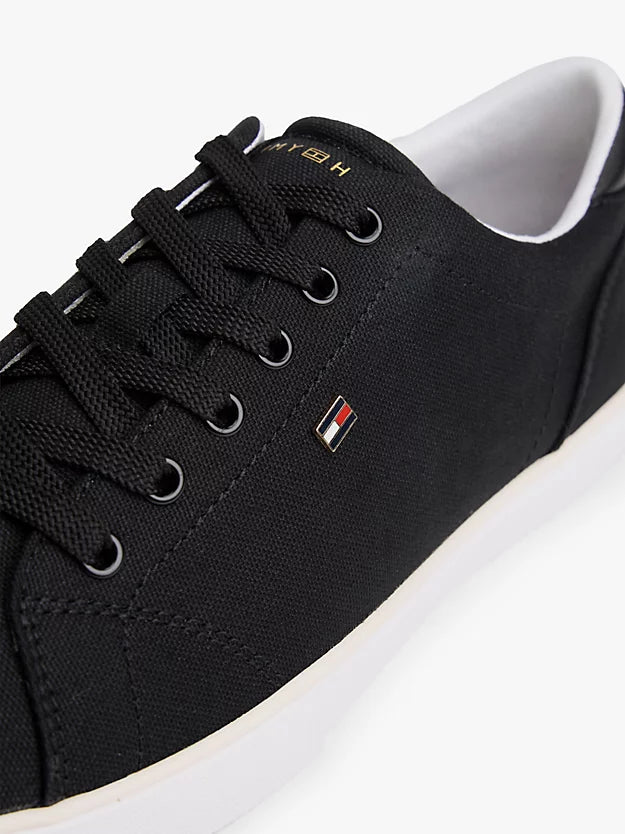 Low Profile Canvas Lace-Up Trainers